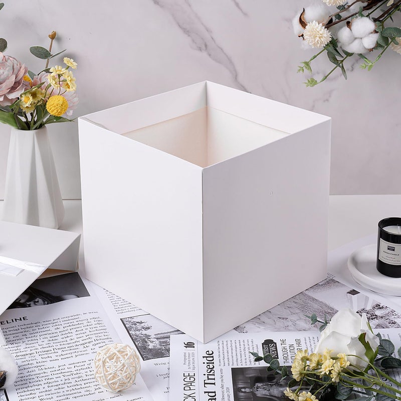 Elephantpackage 8.7" Medium Birthday Gift Boxes with Lid and Ribbon, Square Gift Boxes - 4 Pcs (White), Bridal Showers, Weddings, Baby Showers, Party Favor Boxes - Image 3